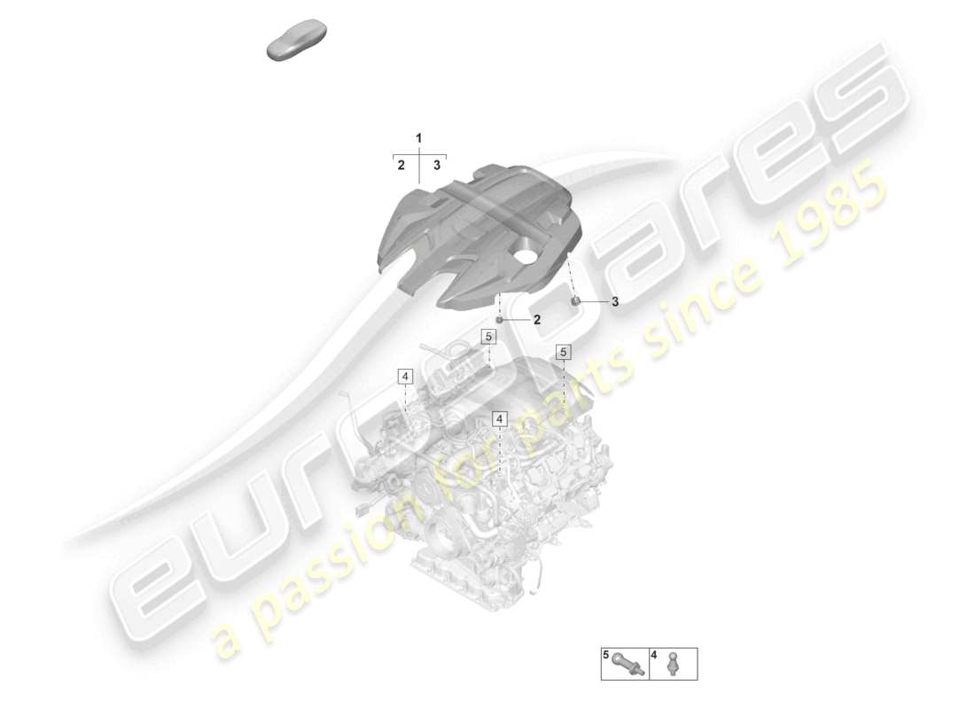 porsche 2021 (panamera 971-2) engine cover part diagram