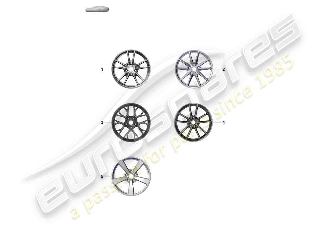 porsche 2024 (992-1) alloy wheel part diagram