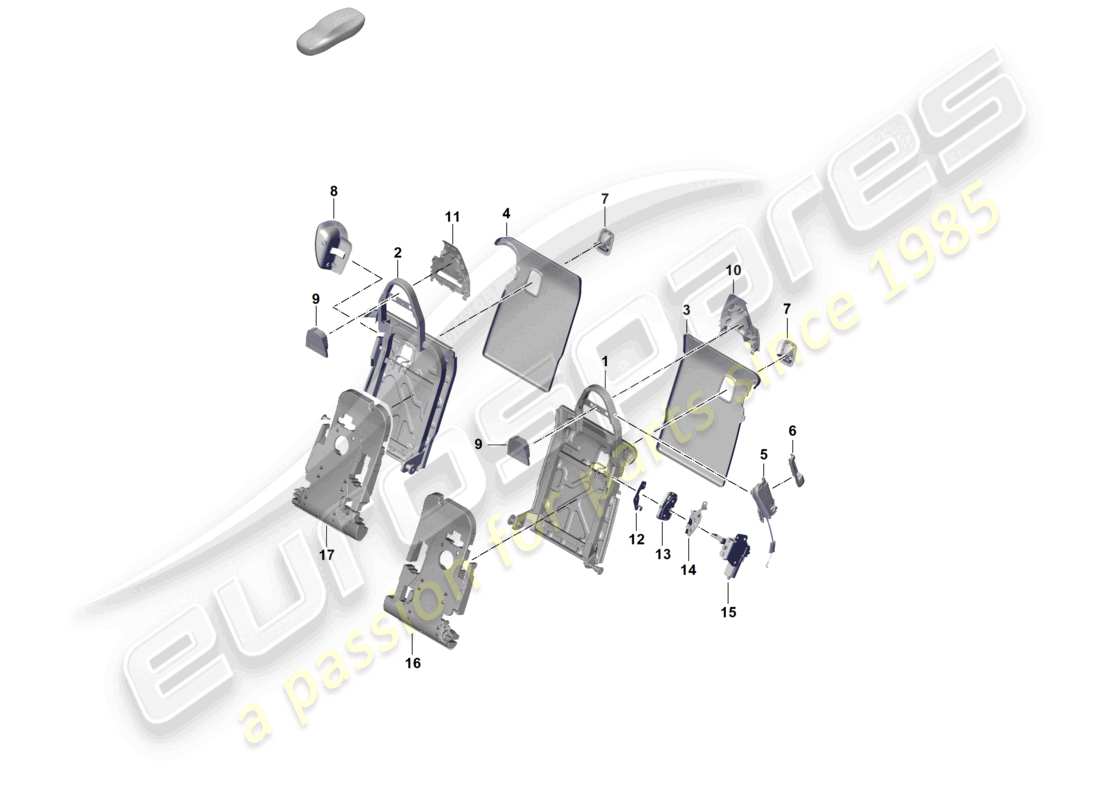 porsche 2025 (panamera 976) backrest frame executive part diagram