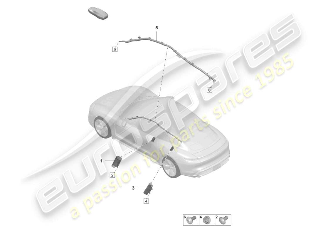 porsche 2023 (taycan 9j1-1) side airbag unit head airbag unit part diagram