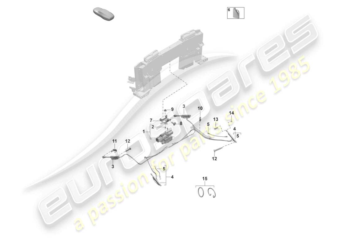 porsche 2021 (992-1) drive unit hydraulic system for actuating convertible roof part diagram