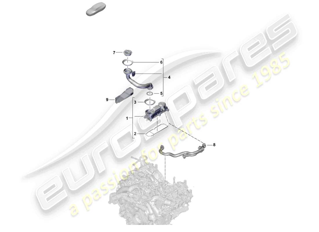 porsche 2025 (cayenne e3 pa) ventilation for cylinder block oil separator part diagram