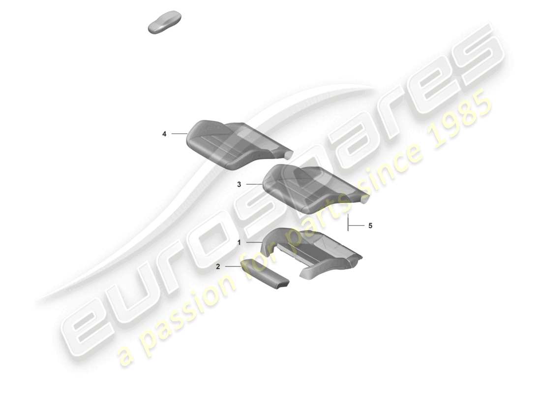 porsche 2024 (992-2 gt3/rs/st) foam part seat cover sports seat plus for models with electrically adjustable 18-way seats part diagram