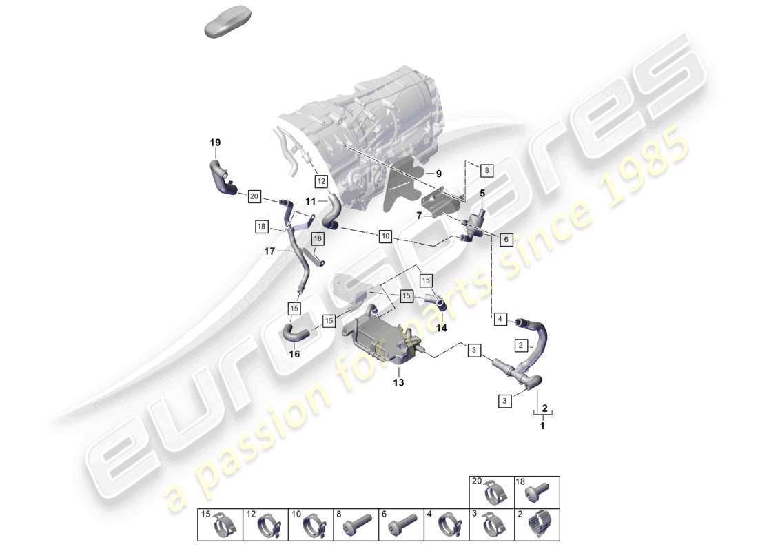 porsche 2023 (cayenne e3 pa) coolant cooling system cayenne s part diagram