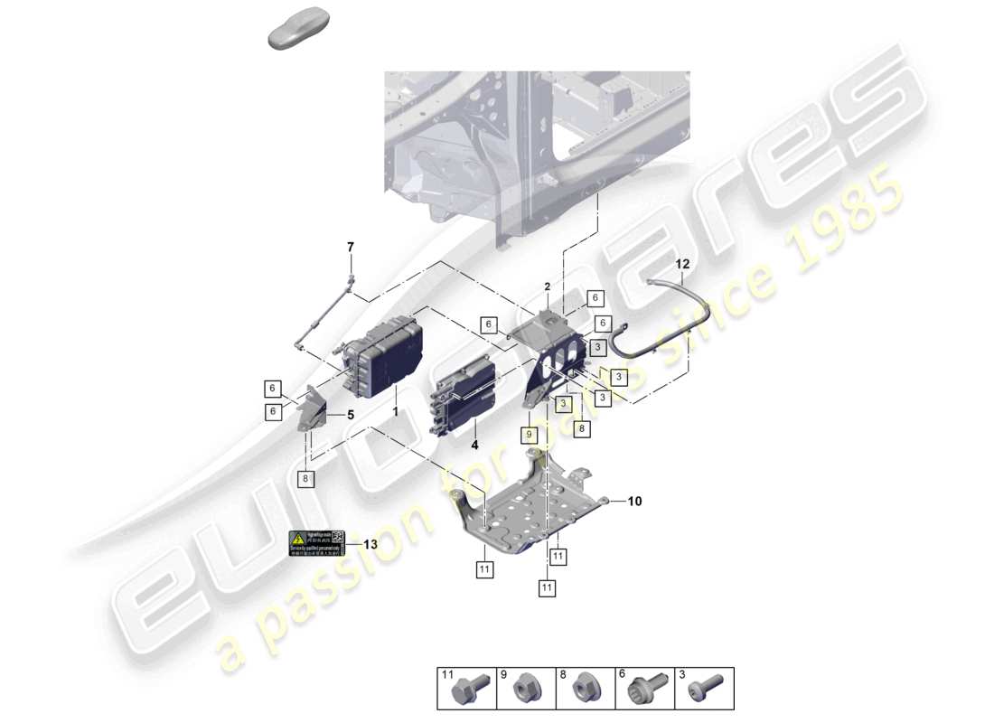 porsche 2025 (cayenne e3 pa) power and control electronics- for electric drive part diagram
