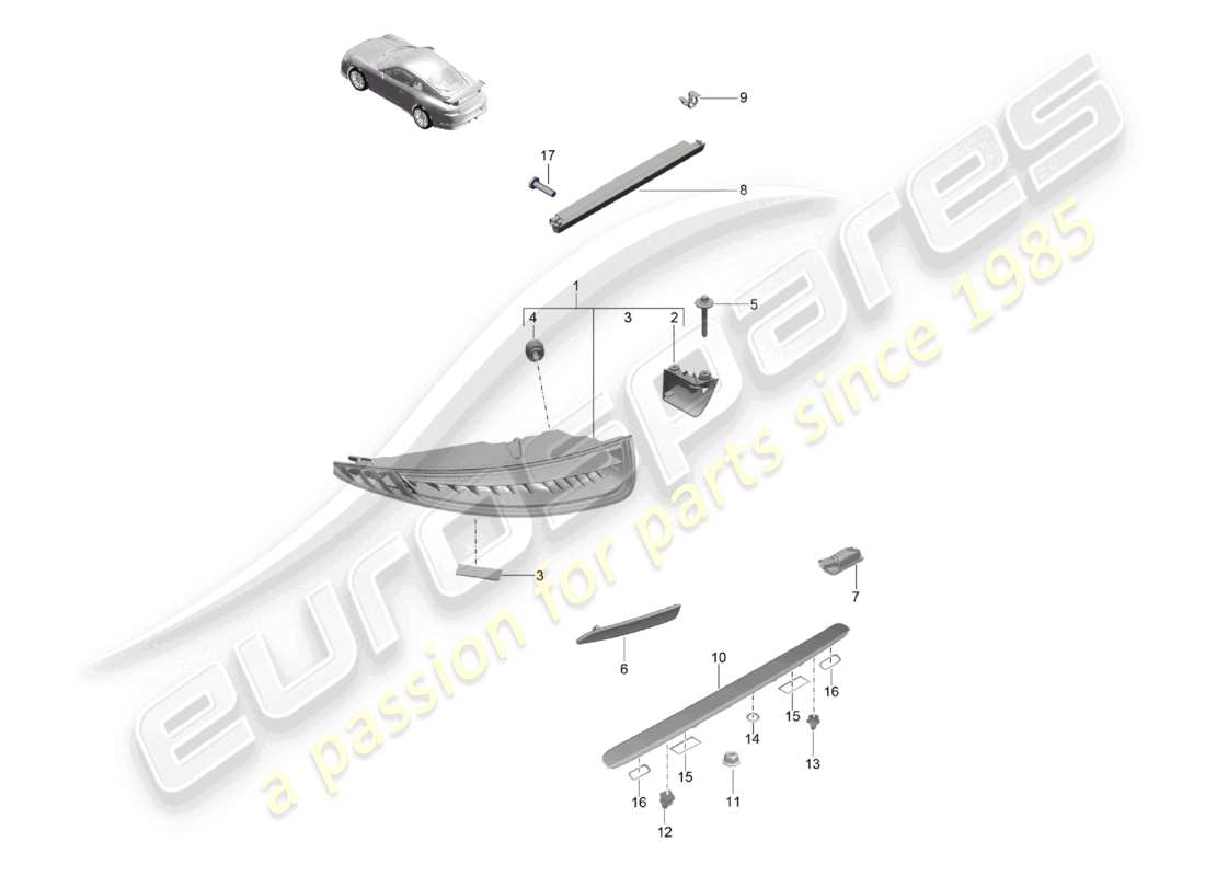 a part diagram from the porsche 991 parts catalogue