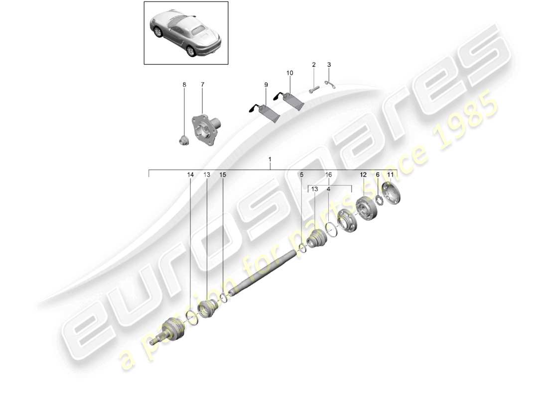 a part diagram from the porsche 2025 (718 boxster) parts catalogue