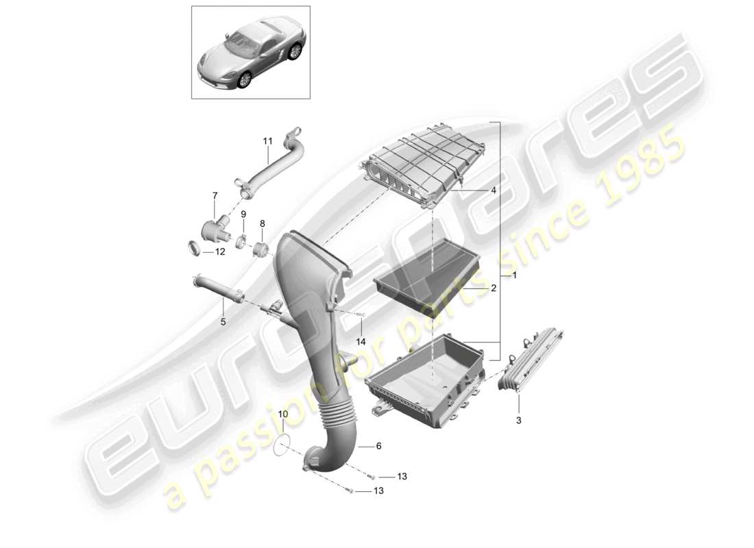 a part diagram from the porsche boxster parts catalogue