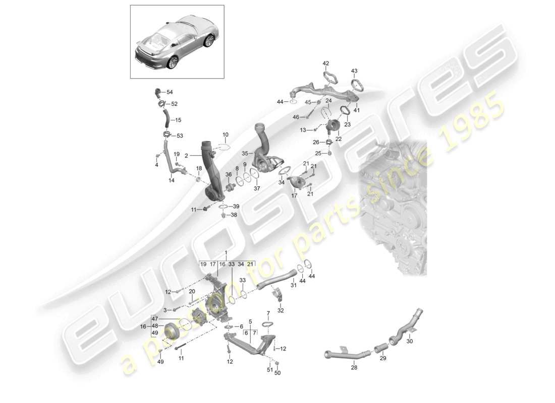 VIEW PARTS DIAGRAMS FROM THE PORSCHE 991 PARTS CATALOGUE a part diagram from the porsche 991 parts catalogue