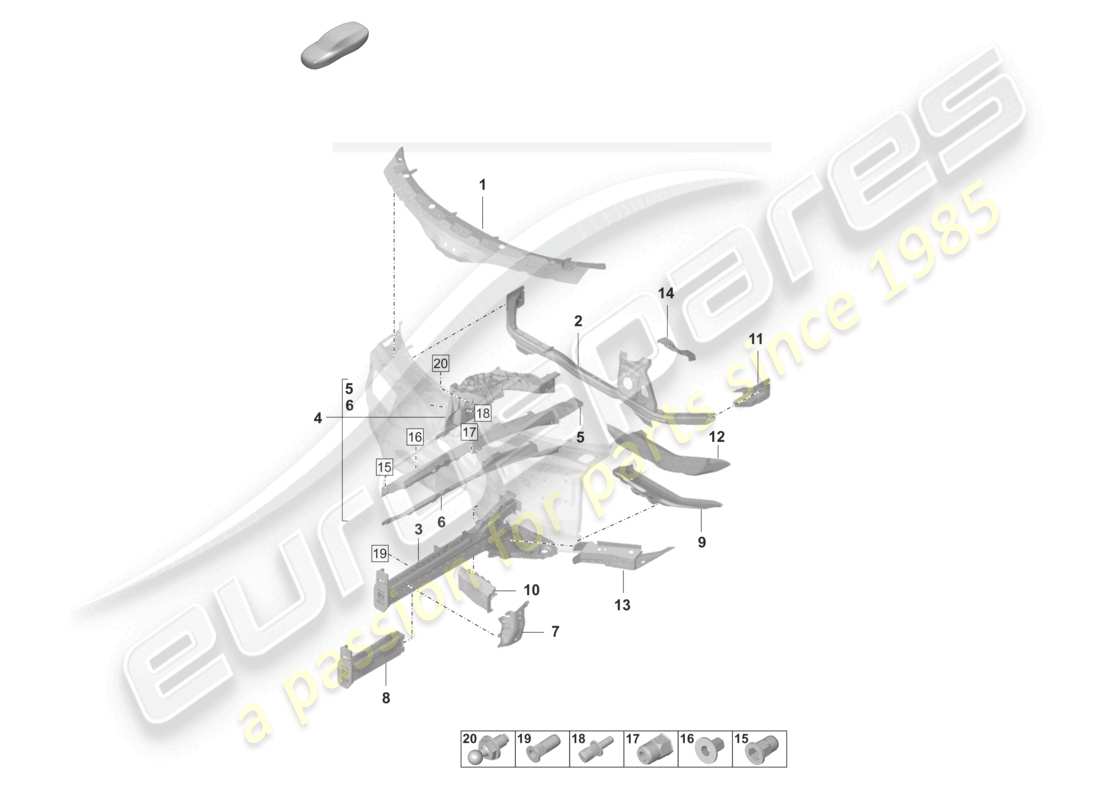 VIEW PARTS DIAGRAMS FROM THE PORSCHE TAYCAN PARTS CATALOGUE a part diagram from the porsche taycan parts catalogue