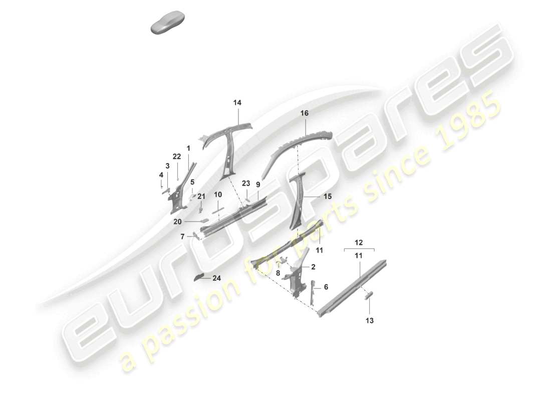 VIEW PARTS DIAGRAMS FROM THE PORSCHE TAYCAN PARTS CATALOGUE a part diagram from the porsche taycan parts catalogue