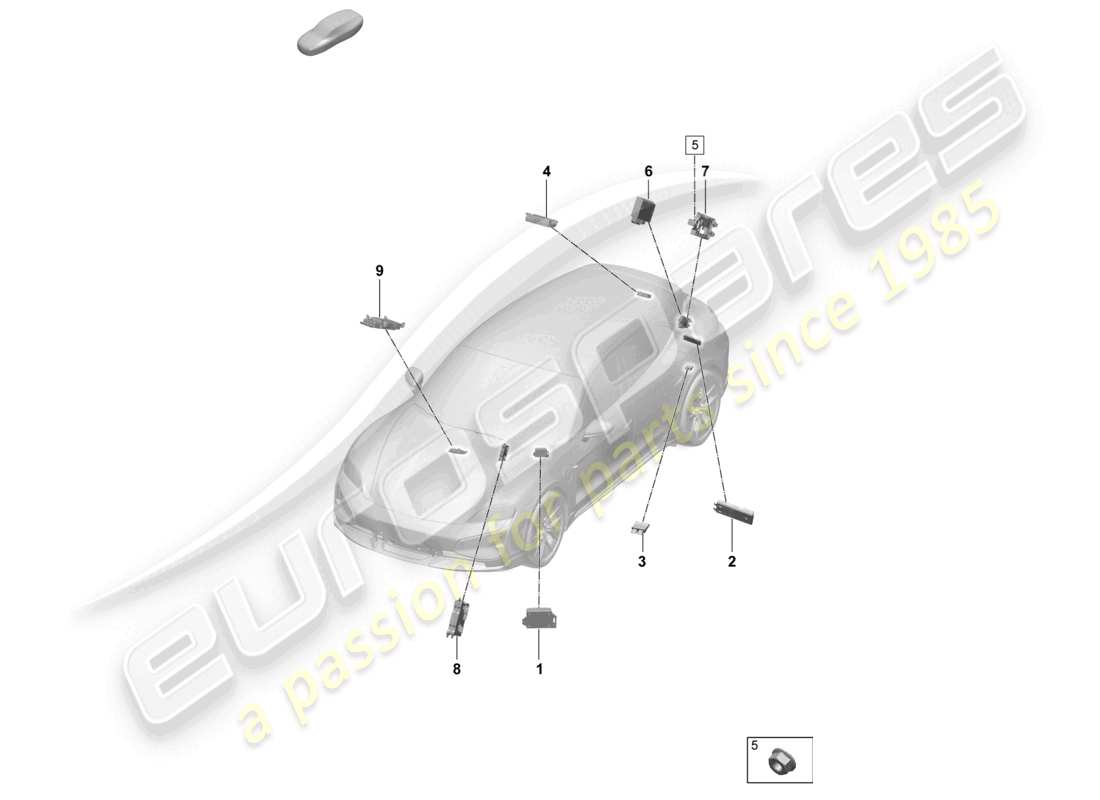 a part diagram from the porsche taycan parts catalogue