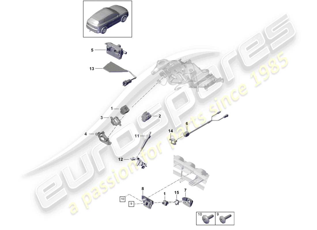 VIEW PARTS DIAGRAMS FROM THE PORSCHE CAYENNE PARTS CATALOGUE a part diagram from the porsche cayenne parts catalogue