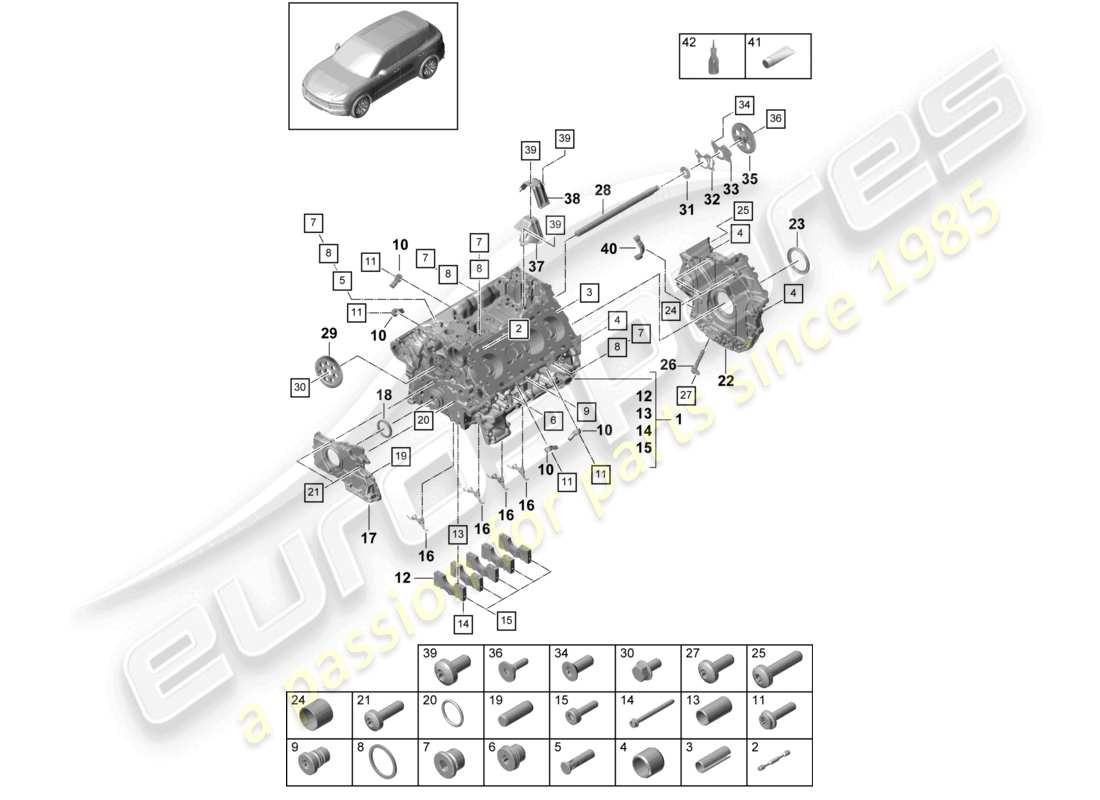 a part diagram from the porsche cayenne parts catalogue