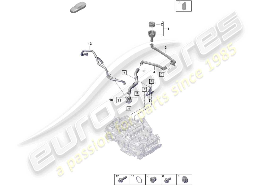 VIEW PARTS DIAGRAMS FROM THE PORSCHE CAYMAN PARTS CATALOGUE a part diagram from the porsche cayman parts catalogue