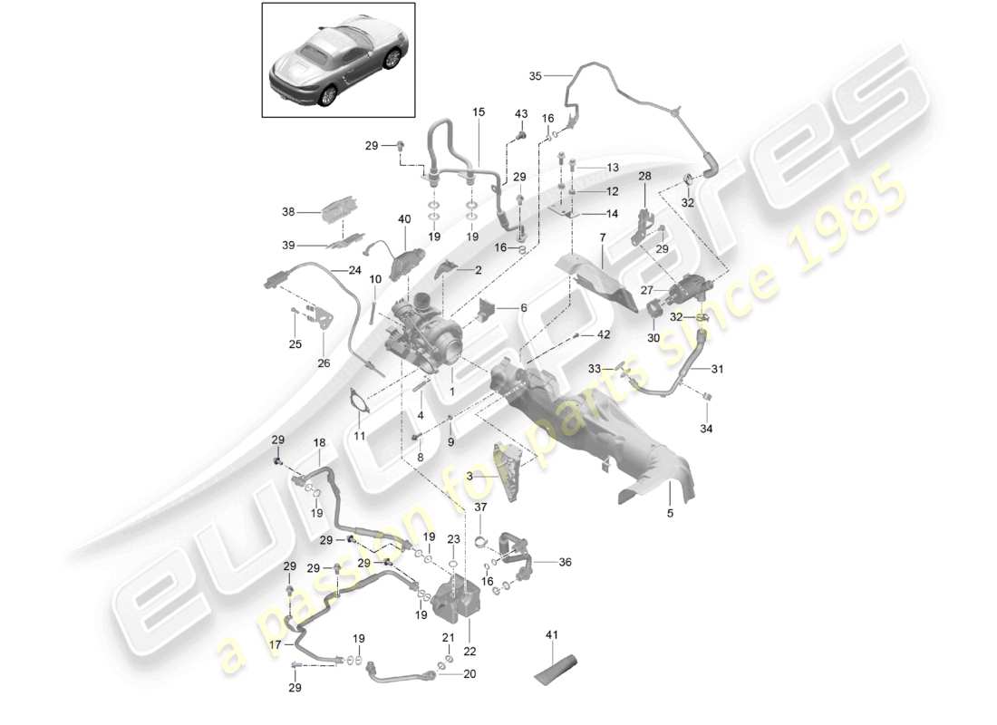 VIEW PARTS DIAGRAMS FROM THE PORSCHE BOXSTER PARTS CATALOGUE a part diagram from the porsche boxster parts catalogue