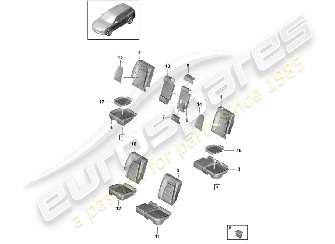 a part diagram from the porsche cayenne parts catalogue