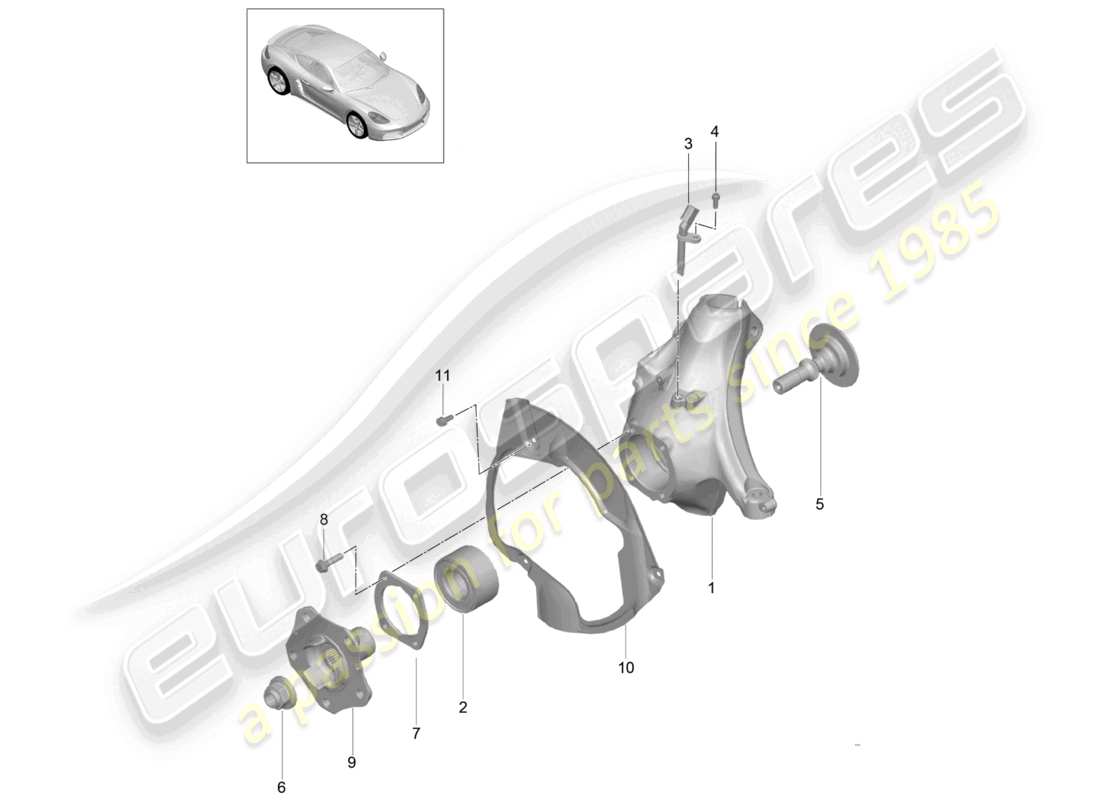 a part diagram from the porsche cayman parts catalogue