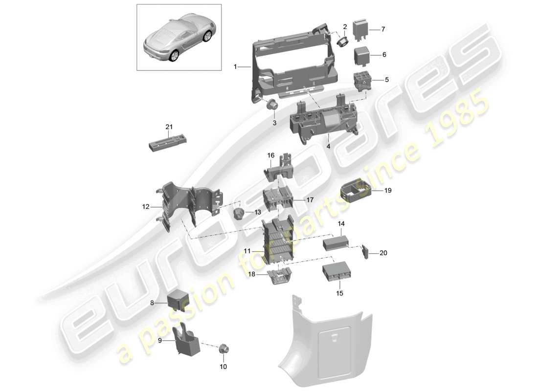 a part diagram from the porsche 2023 (718 cayman) parts catalogue