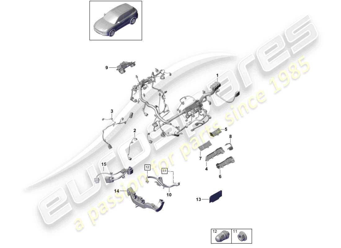 a part diagram from the porsche cayenne parts catalogue