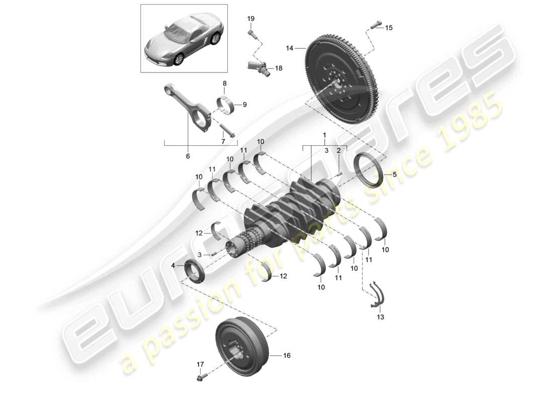 a part diagram from the porsche 2025 (718 boxster) parts catalogue
