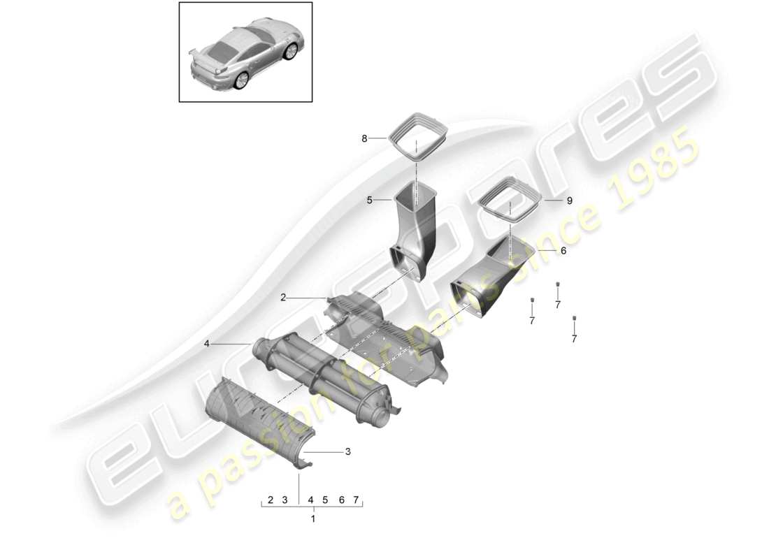 a part diagram from the porsche 991 parts catalogue