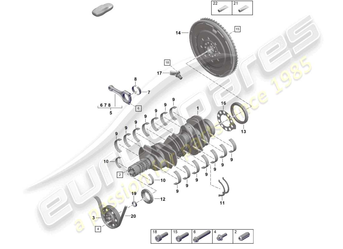 a part diagram from the porsche 992 parts catalogue