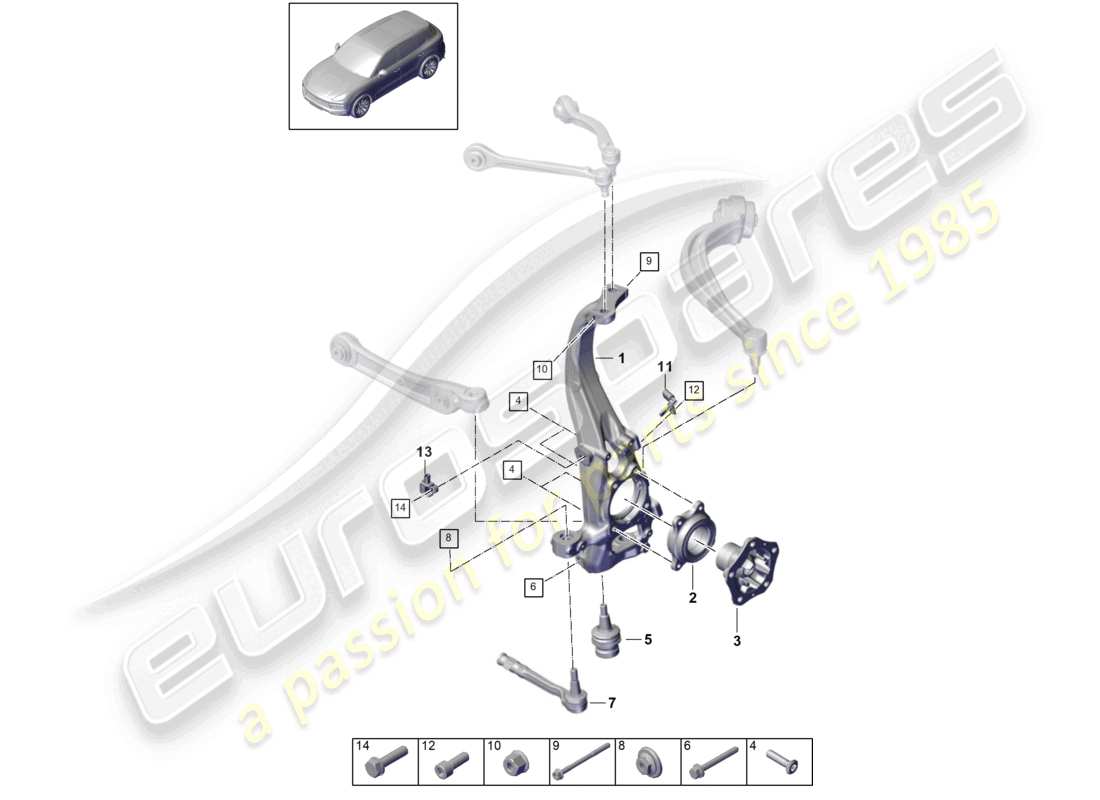 a part diagram from the porsche cayenne parts catalogue