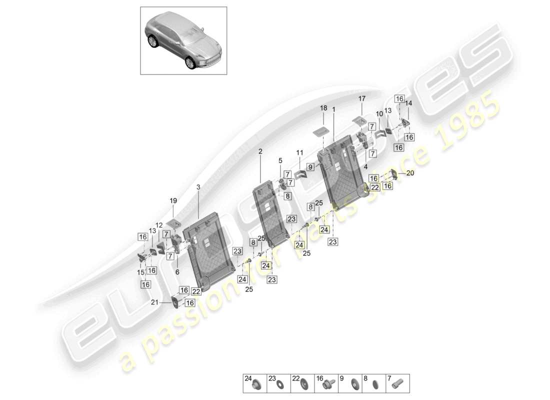 VIEW PARTS DIAGRAMS FROM THE PORSCHE MACAN PARTS CATALOGUE a part diagram from the porsche macan parts catalogue