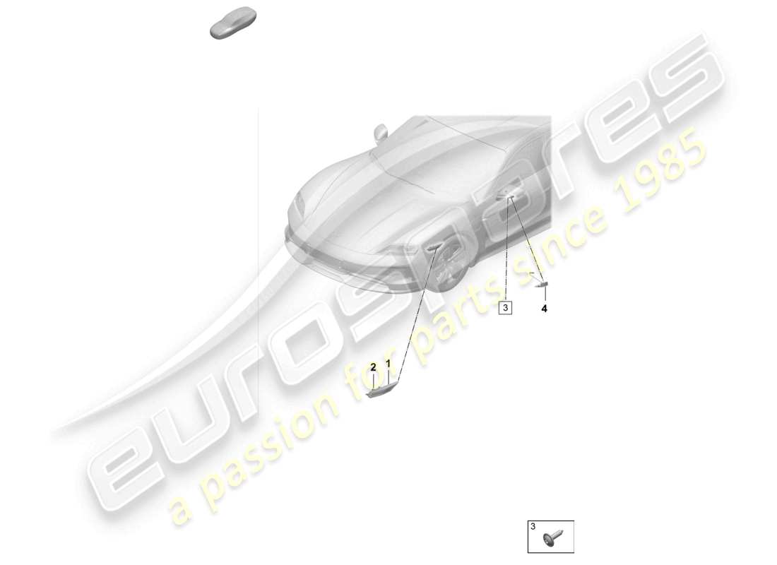 a part diagram from the porsche taycan parts catalogue
