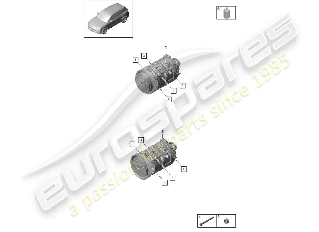 a part diagram from the porsche cayenne parts catalogue