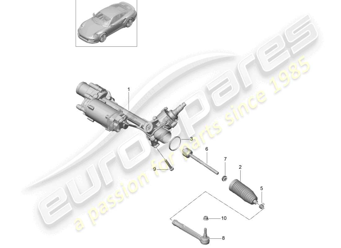 a part diagram from the porsche 991 parts catalogue