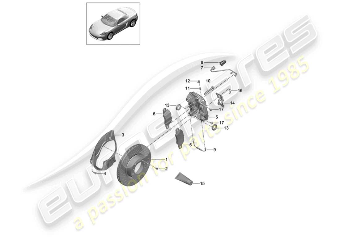 a part diagram from the porsche boxster parts catalogue