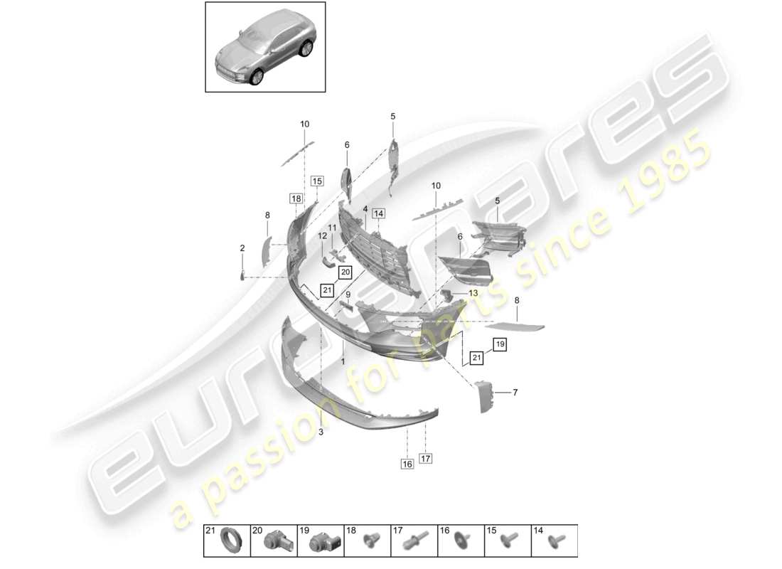 a part diagram from the porsche 2026 (macan) parts catalogue