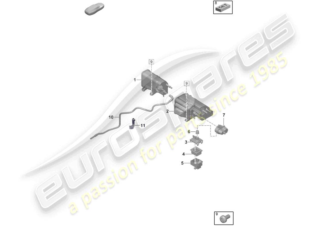 VIEW PARTS DIAGRAMS FROM THE PORSCHE 992 PARTS CATALOGUE a part diagram from the porsche 992 parts catalogue