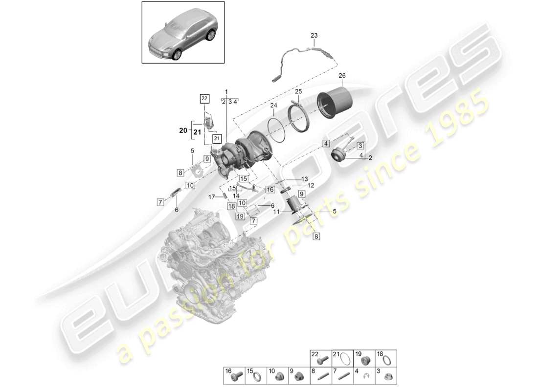 VIEW PARTS DIAGRAMS FROM THE PORSCHE MACAN PARTS CATALOGUE a part diagram from the porsche macan parts catalogue
