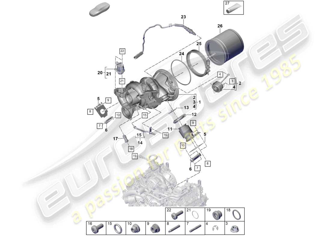 a part diagram from the porsche cayenne parts catalogue