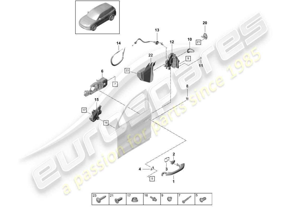 a part diagram from the porsche cayenne parts catalogue