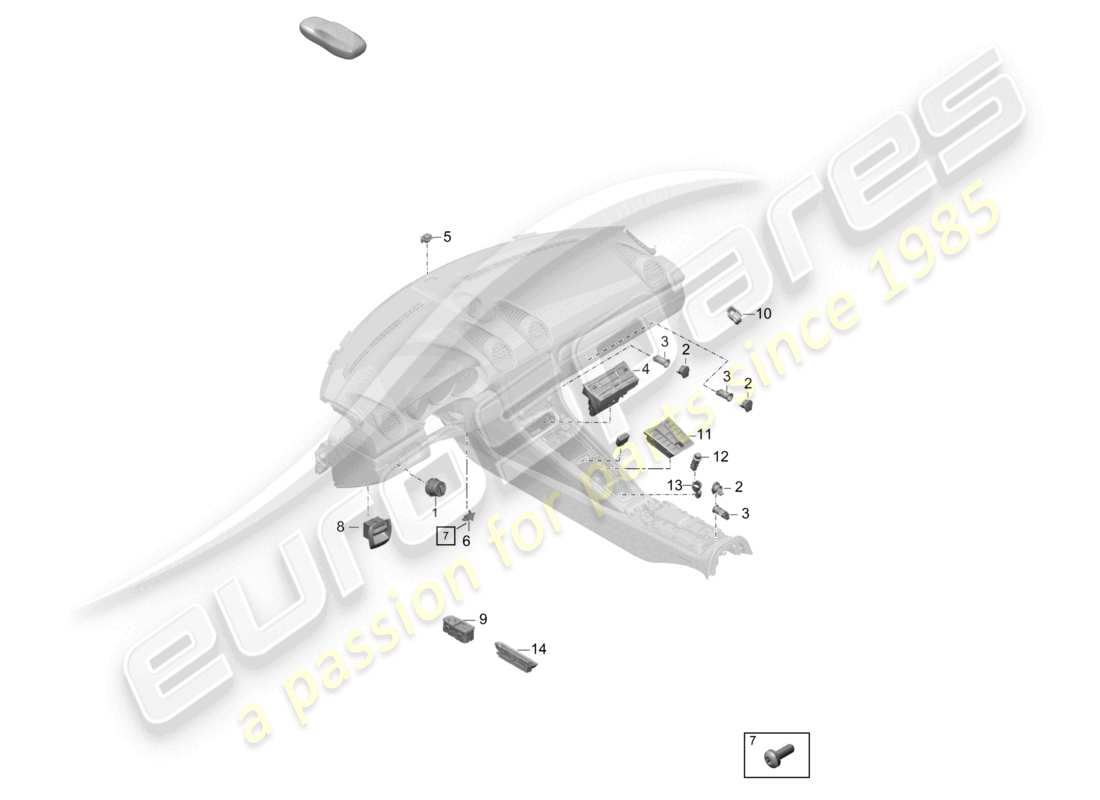 a part diagram from the porsche boxster parts catalogue