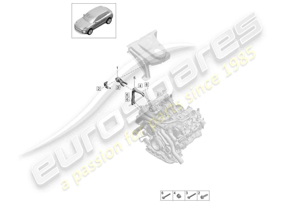 VIEW PARTS DIAGRAMS FROM THE PORSCHE MACAN PARTS CATALOGUE a part diagram from the porsche macan parts catalogue
