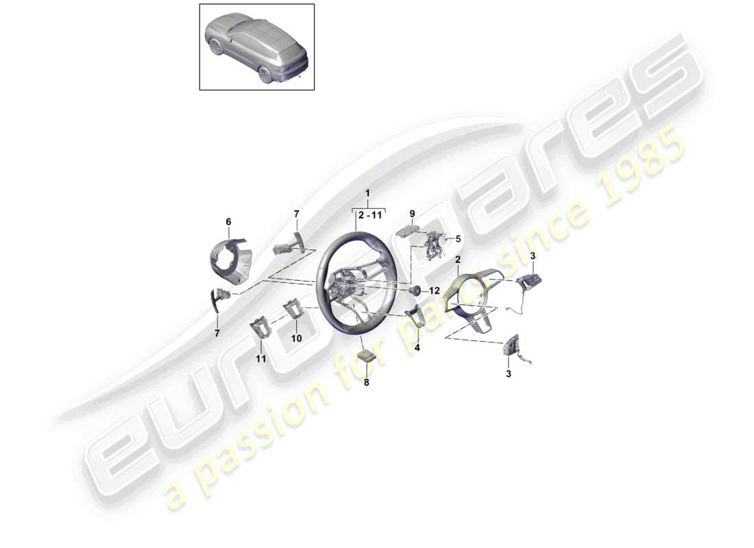 a part diagram from the porsche cayenne parts catalogue