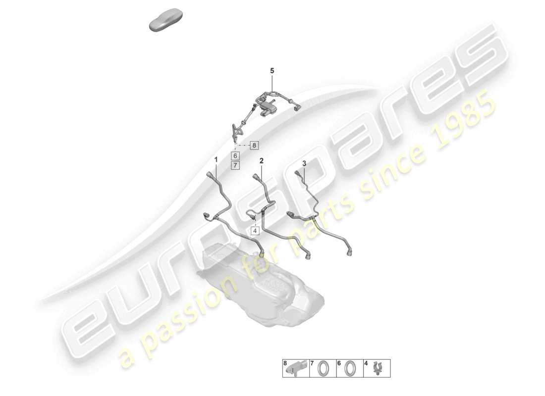 a part diagram from the porsche 992 parts catalogue