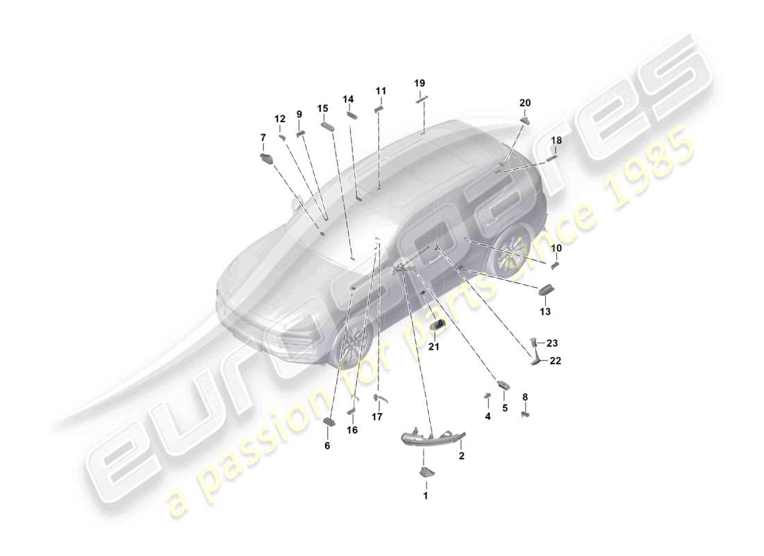 VIEW PARTS DIAGRAMS FROM THE PORSCHE CAYENNE PARTS CATALOGUE a part diagram from the porsche cayenne parts catalogue