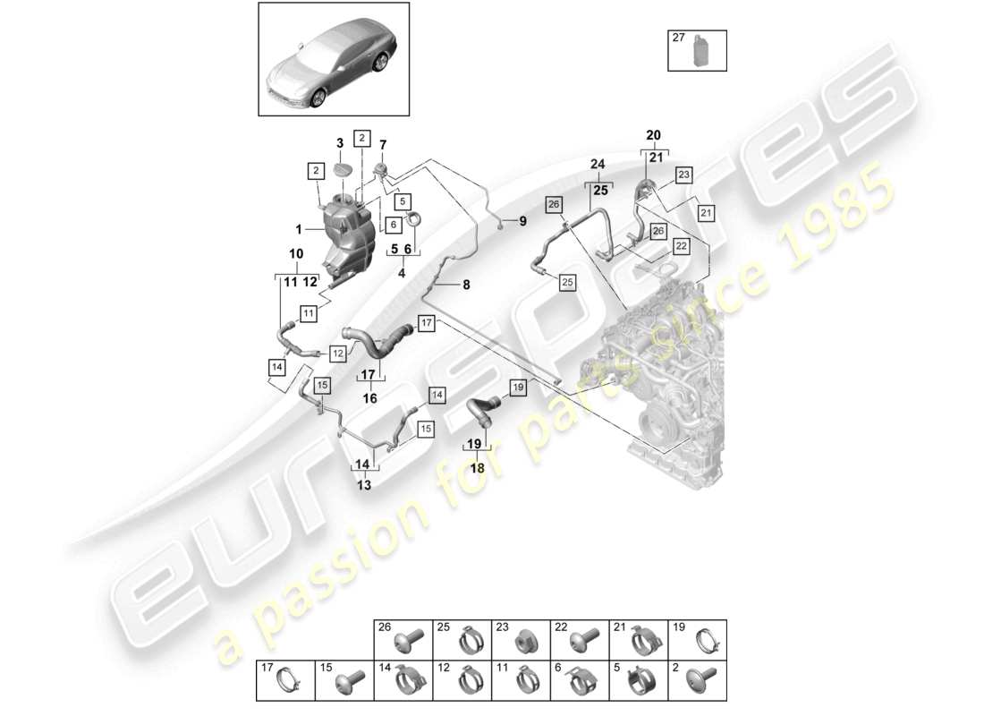 a part diagram from the porsche panamera parts catalogue