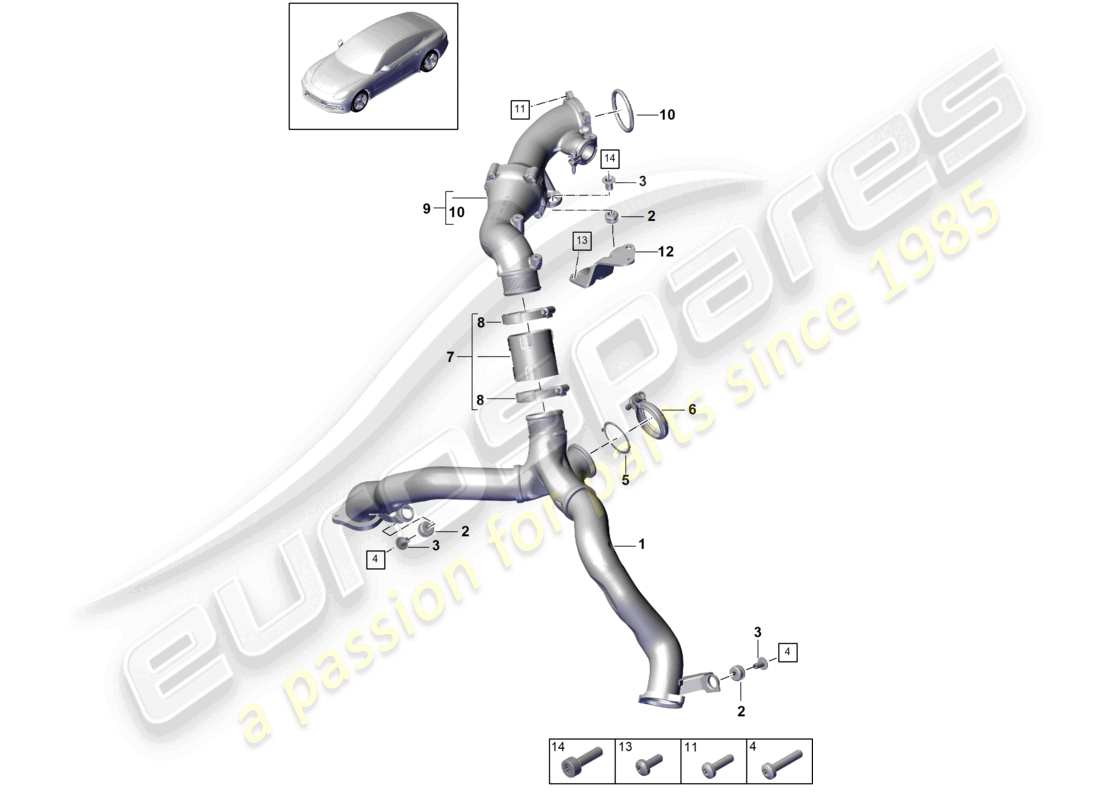 a part diagram from the porsche panamera parts catalogue