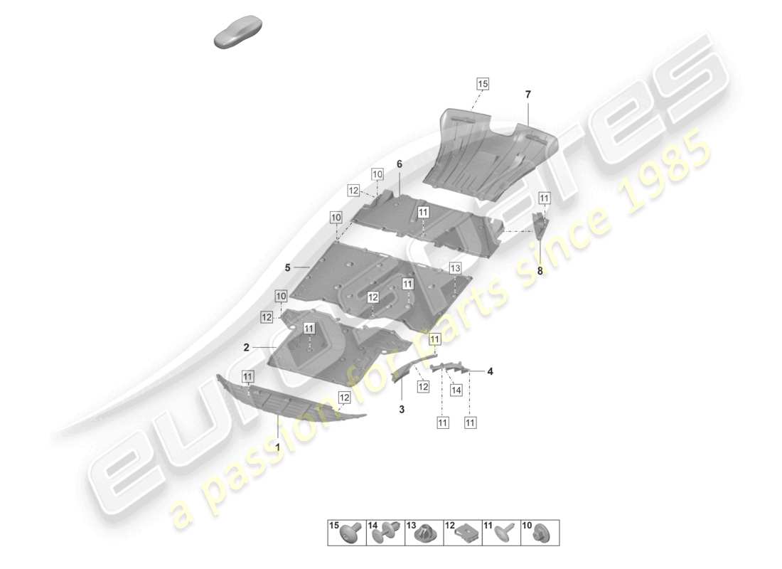 a part diagram from the porsche 2021 (992-1 gt3/rs/st) parts catalogue