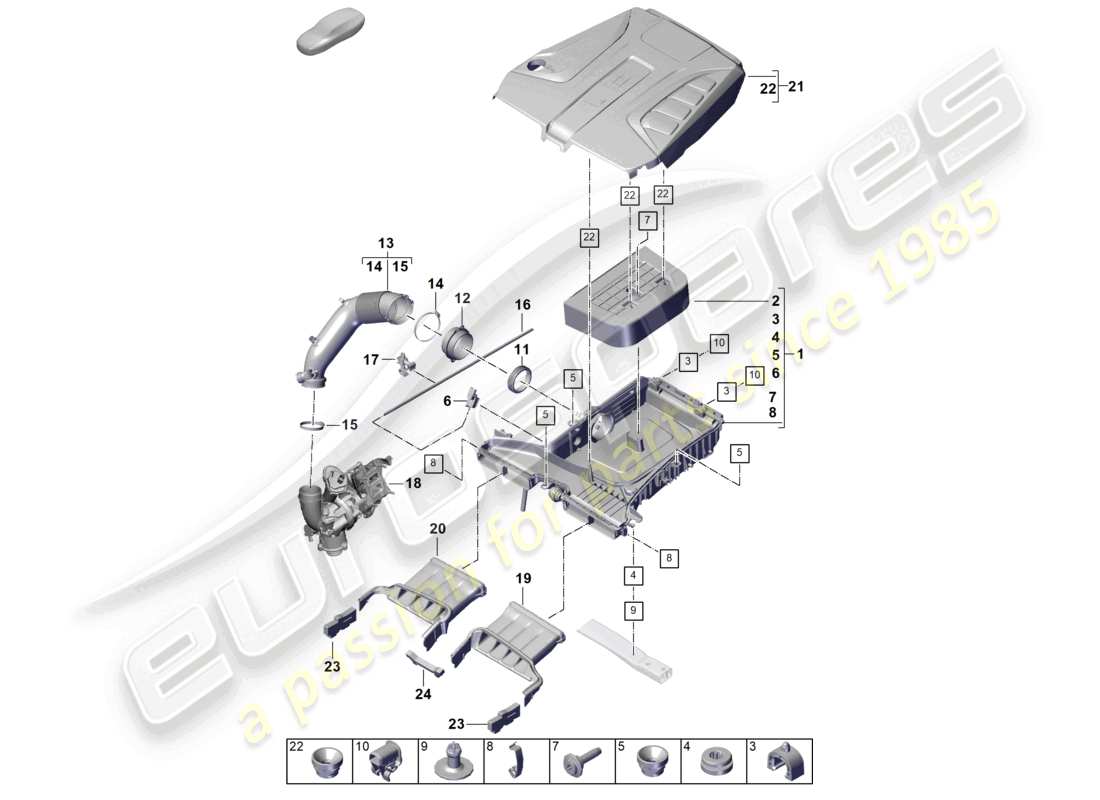 a part diagram from the porsche cayenne parts catalogue