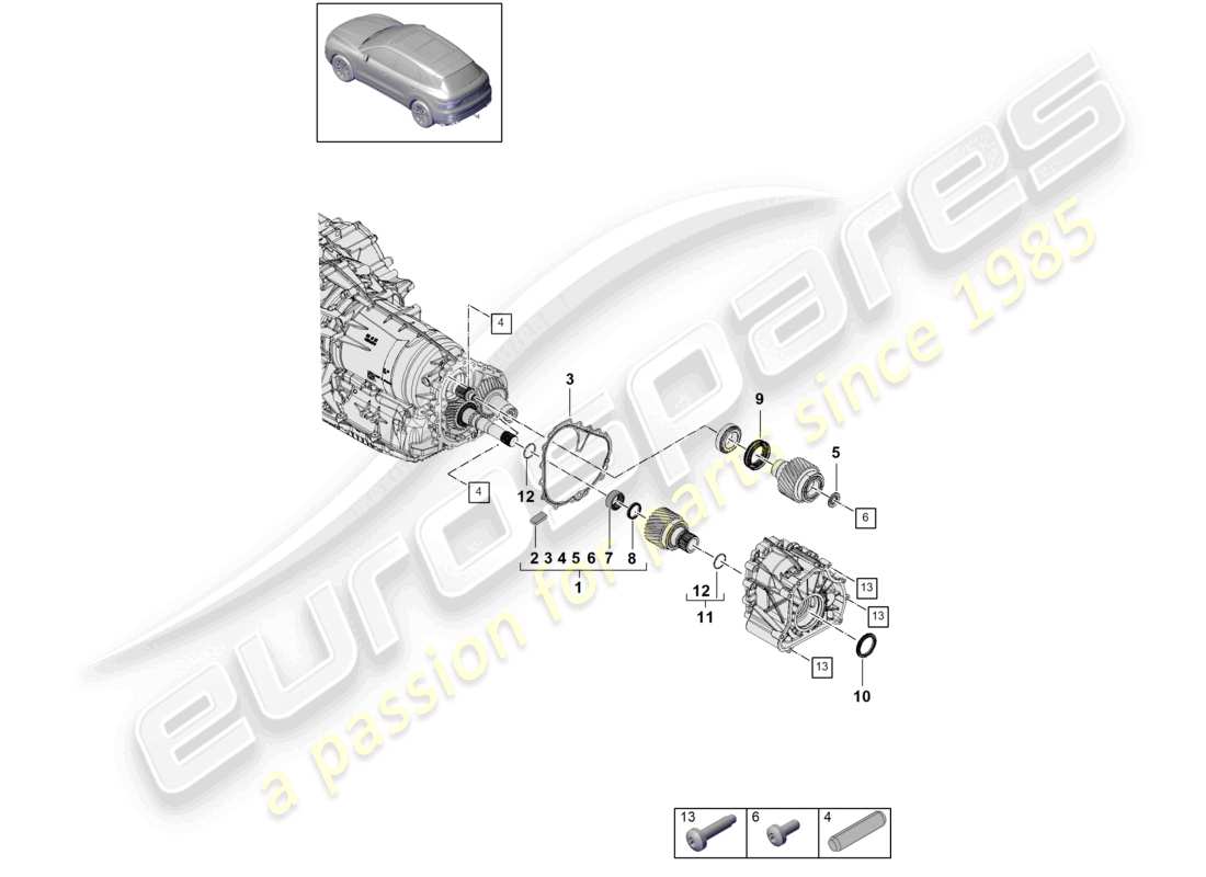 VIEW PARTS DIAGRAMS FROM THE PORSCHE CAYENNE PARTS CATALOGUE a part diagram from the porsche cayenne parts catalogue