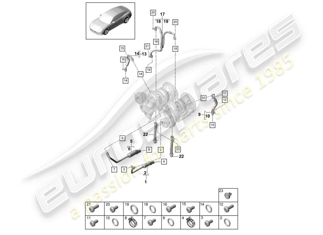 a part diagram from the porsche panamera parts catalogue
