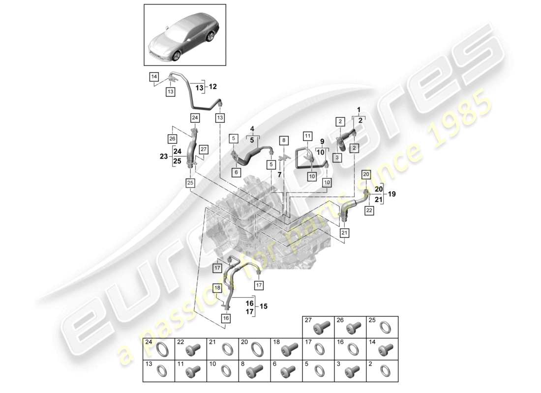 VIEW PARTS DIAGRAMS FROM THE PORSCHE PANAMERA PARTS CATALOGUE a part diagram from the porsche panamera parts catalogue